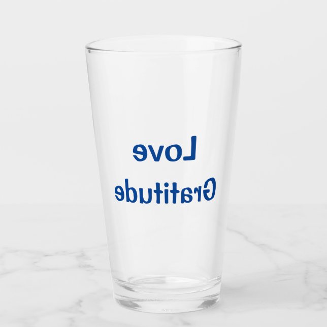 HADO Vatten Glass - Kärlek Gratitude - Dr Emoto Glaskopp (Framsida)