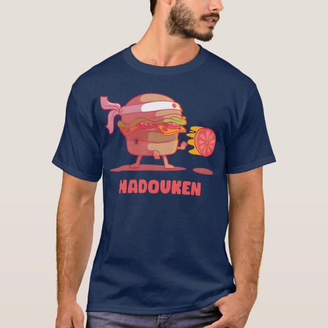 Hadouken Burger Street Fightomato in Fast Food fun T Shirt (Framsida)