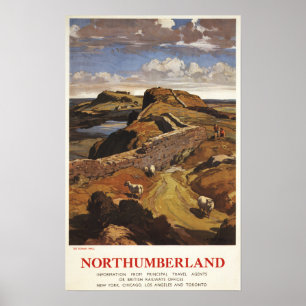 Hadrians Wall and Sheep British Rail Poster