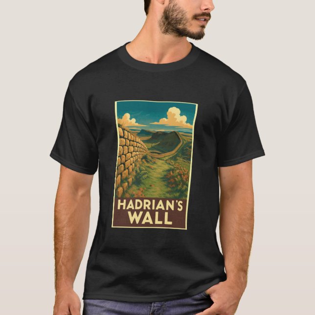 Hadrianu2019s Wall Historic Landscape Artwork Engl T Shirt (Framsida)