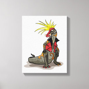 Hadrosaurus Dinosaur trycktes ned som ett segment. Canvastryck
