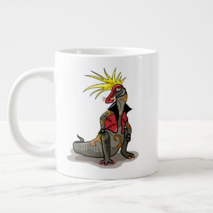 Hadrosaurus Dinosaur trycktes ned som ett segment. Jumbo Mugg