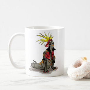 Hadrosaurus Dinosaur trycktes ned som ett segment. Kaffemugg