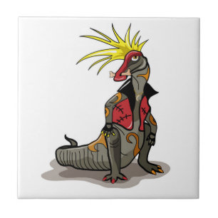 Hadrosaurus Dinosaur trycktes ned som ett segment. Kakelplatta