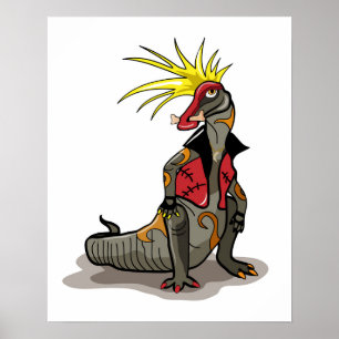 Hadrosaurus Dinosaur trycktes ned som ett segment. Poster