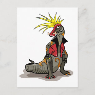 Hadrosaurus Dinosaur trycktes ned som ett segment. Vykort