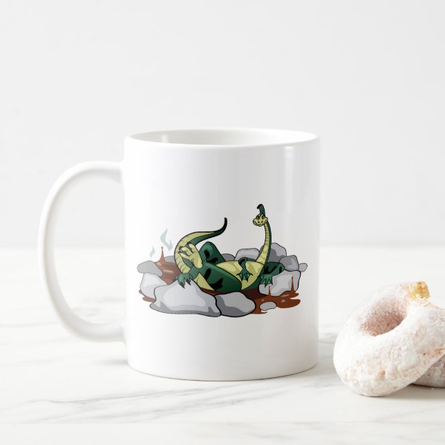 Hadrosaurus Relaxing in a Jacuzzi. Kaffemugg (Med munk)