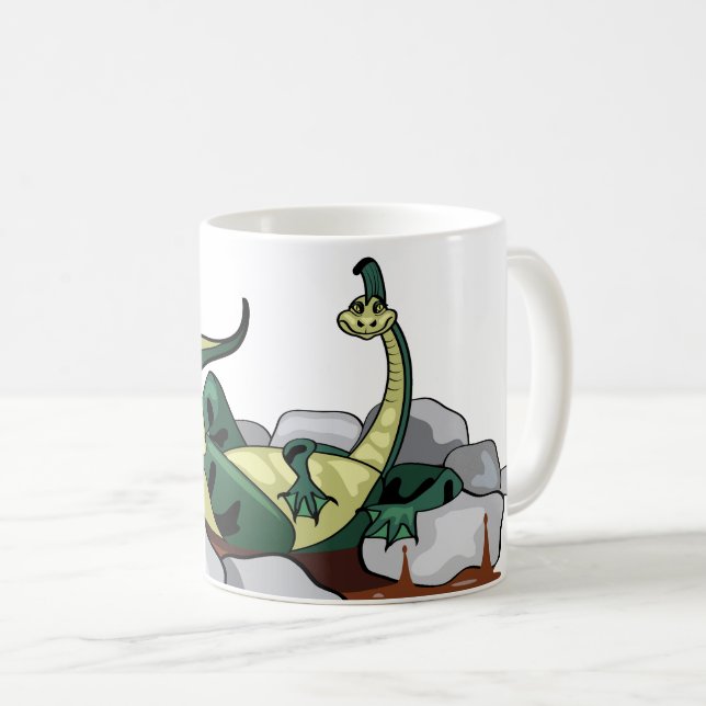 Hadrosaurus Relaxing in a Jacuzzi. Kaffemugg (Framsida höger)