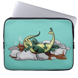 Hadrosaurus Relaxing in a Jacuzzi. Laptop Fodral