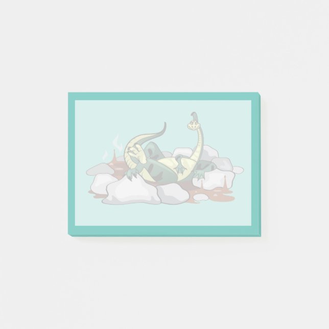 Hadrosaurus Relaxing in a Jacuzzi. Post-it Block (Framsida)
