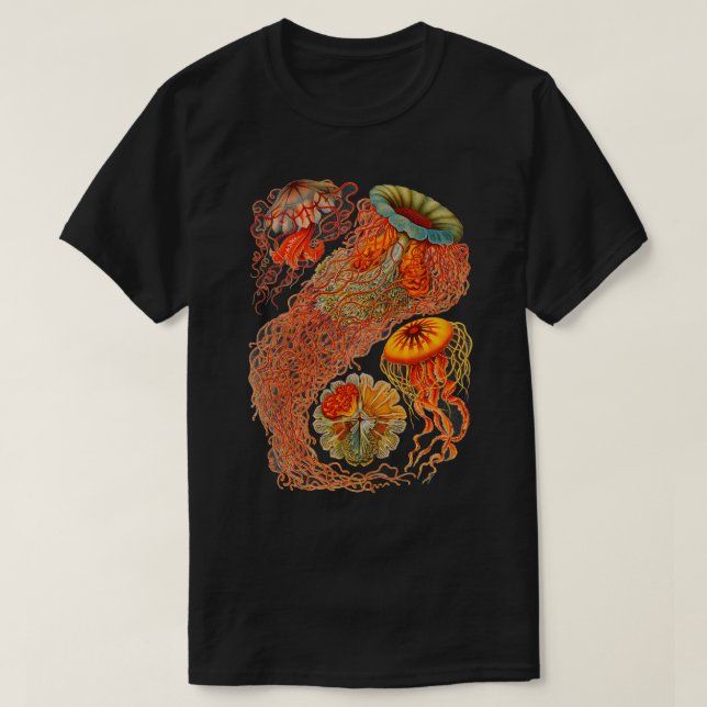 Haeckel Discomedusae Enhanced Antique Illustration T Shirt (Design framsida)