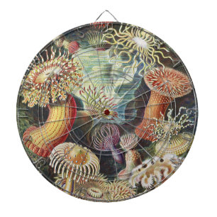 Haeckel Havsanemoner Marin Sjöliv Konst Collage Darttavla