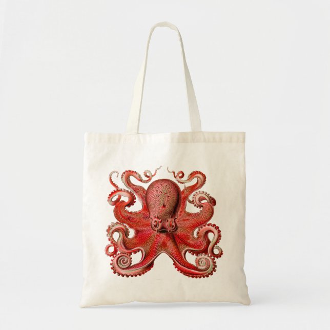 Haeckel Octopus Red Tygkasse (Framsidan)