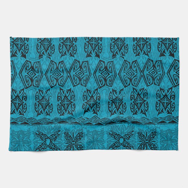 Haena Beach Hawaiian Primitive Tapa Kökshandduk (Horisontell)