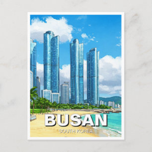 Haeundae Busan South Korea Travel Vykort