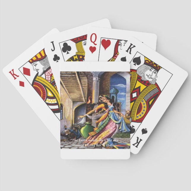 Hafiz-Kärlek-citatet (Sol och jord) Spel Kort (Baksidan)