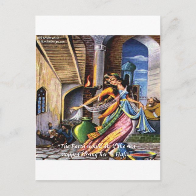 Hafiz-Kärlek-citatet (Sol och jord) Vykort (Framsida)