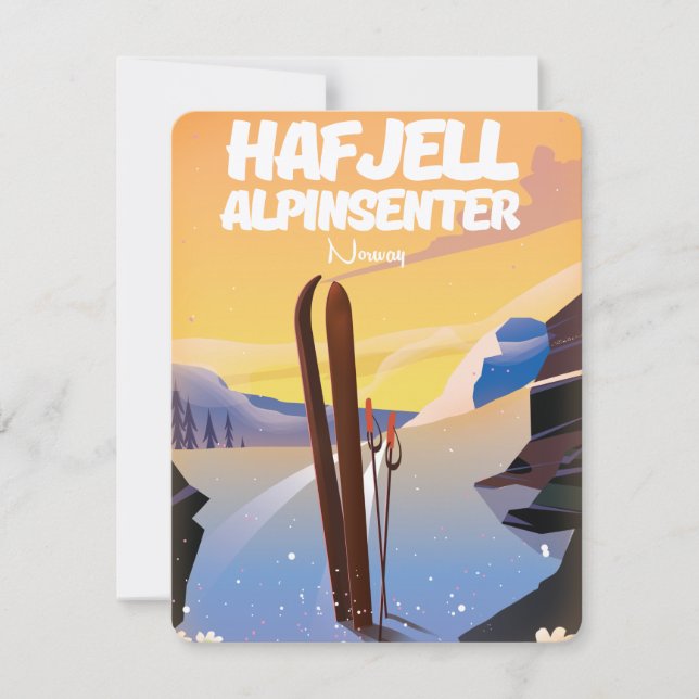 Hafjell alpinsenter Norge vacker skidposter. (Framsida)