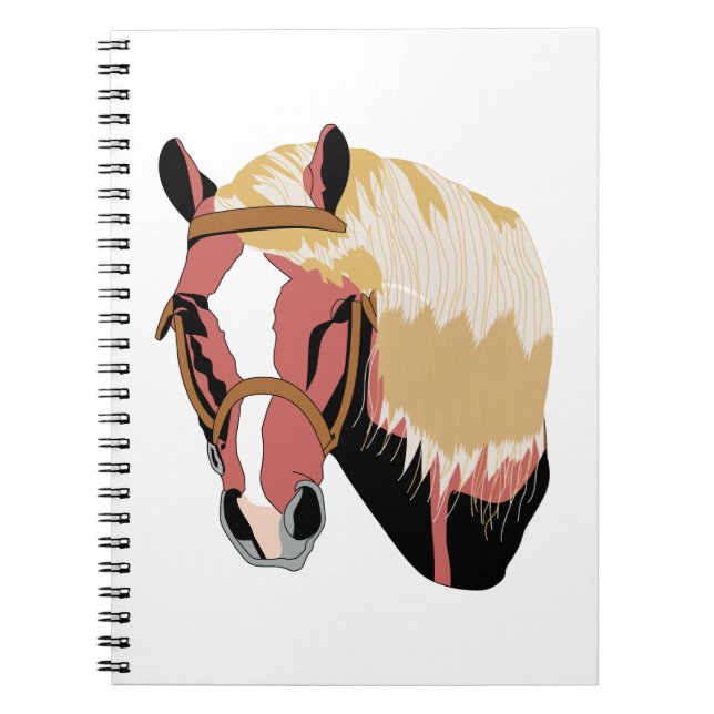 Haflinger häst anteckningsbok med spiral (Framsidan)