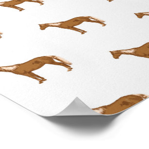 Haflinger Häst Equestrian Målning Djur Älskare Poster