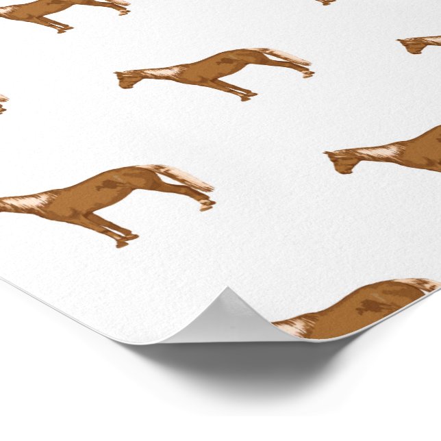 Haflinger Häst Equestrian Målning Djur Älskare Poster (Hörn)
