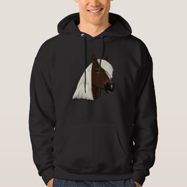 Haflinger Horse Head Cute Horse Rider Hoodie (Framsida)