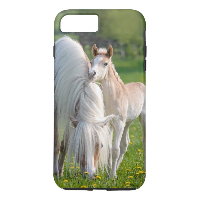 Haflinger Horses Cute Baby Foal med Morsa Photo -. Case-Mate iPhone Skal (Baksida)