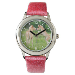 Haflinger Horses Cute Foals Funny Fotoskylt Armbandsur