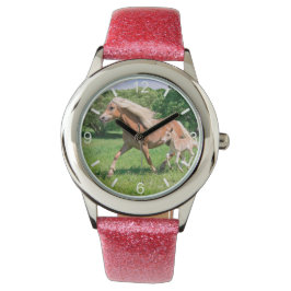 Haflinger Horses Cute Foals Funny Springa - upprin Armbandsur