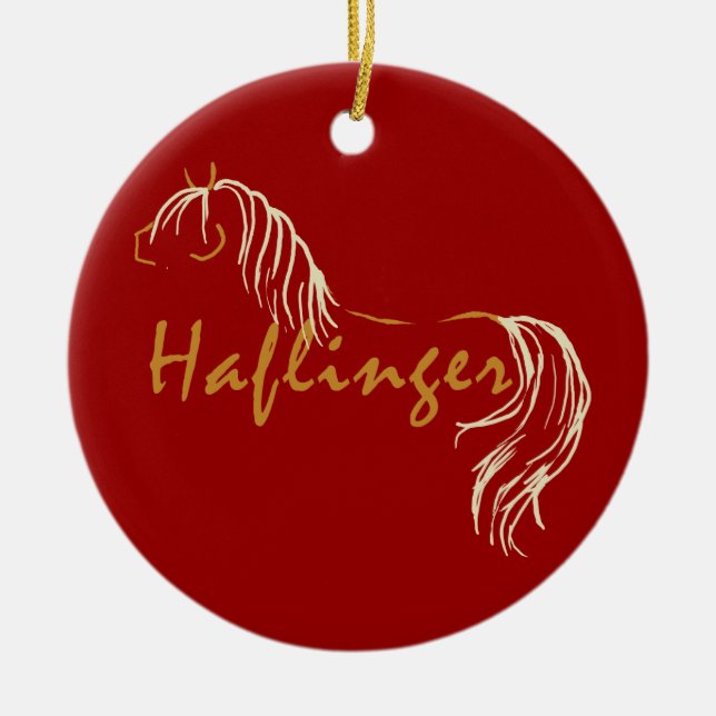 Haflingerhäst Julgransprydnad Keramik (Framsidan)