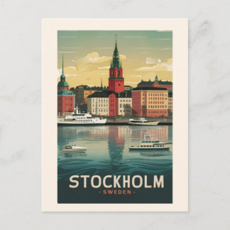 Häftande Stockholmsutsikt Vykort