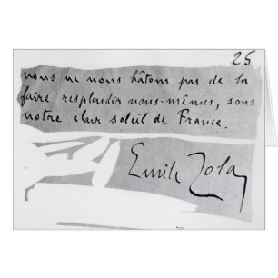 Häfte av Emile Zola Hälsningskort