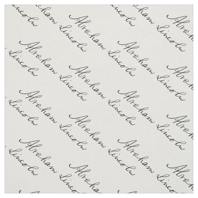 Häfte för presidentAbraham Lincoln handskrift Tyg (Provkarta)