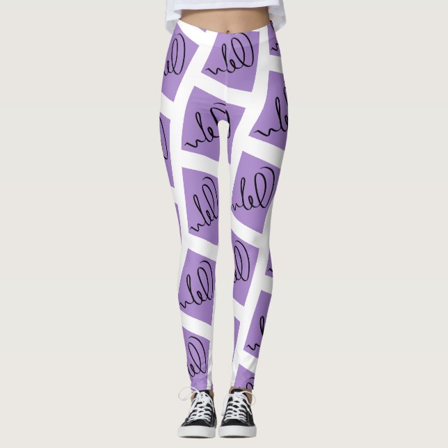 Häftig Abstrakt Konst Skriv Ut Skrivna Leggings (Framsida)