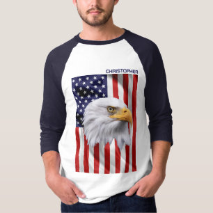 Häftig Amerikansk Örn, USA:s Flagga, Patriotisk T Shirt