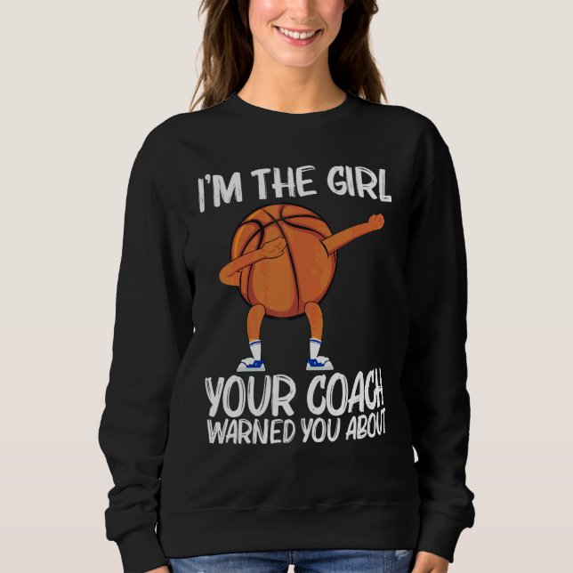 Häftig basketboll för tjejer barn Dabbing boll lag T Shirt (Framsida)