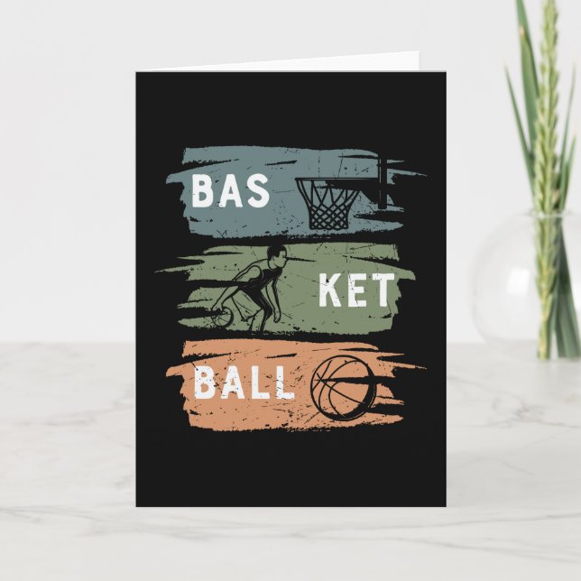 Häftig basketdesign med 3 färger kort (Framsida)