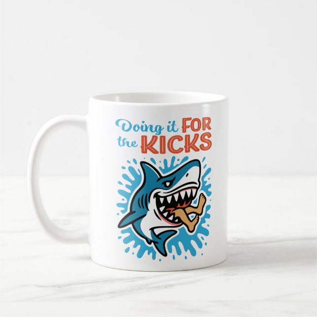 Häftig blå haj för kicks kaffemugg (Vänster)