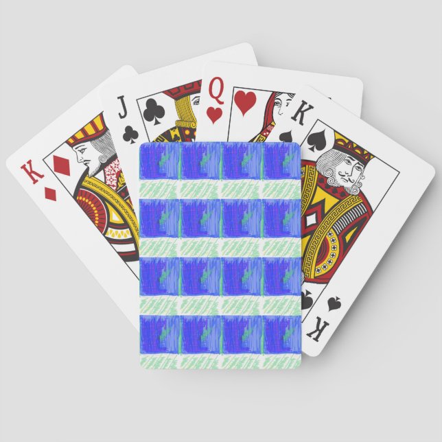 Häftig blå nautisk abstrakt  casinokort (Baksidan)