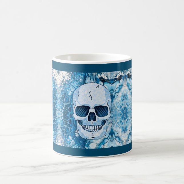 Häftig blå skalle kaffemugg (Center)