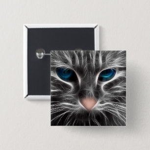 Häftig blåögd kattansikte knapp
