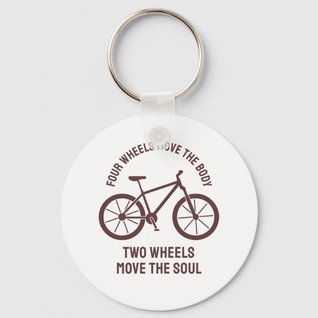 Häftig cykeldesign - Två hjul rör själen Nyckelring (Framsida)