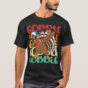 Häftig Dabbing Kalkon Gluggljud Thanksgiving T Shirt