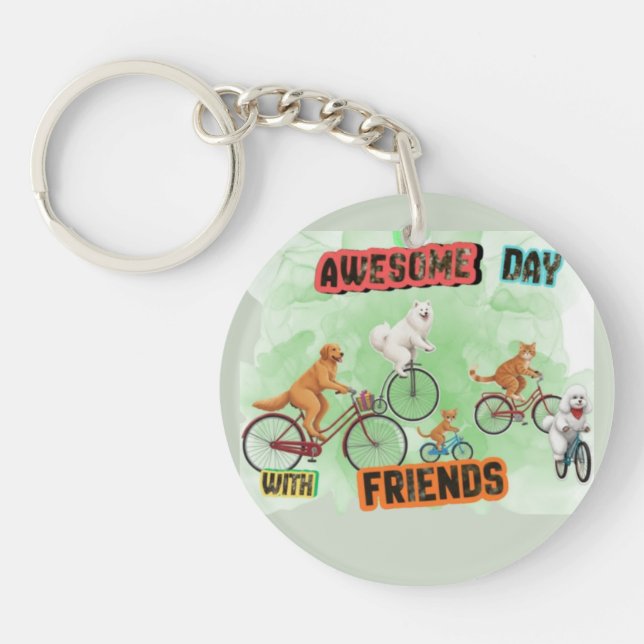 Häftig Dag med Vänner - Katter och Hundar på Cykla (Framsidan)