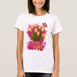 Häftig flickdesign för kvinnor, tjejer t shirt
