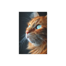 Häftig Fluffig Orange Katt Profil - Blå Ögon