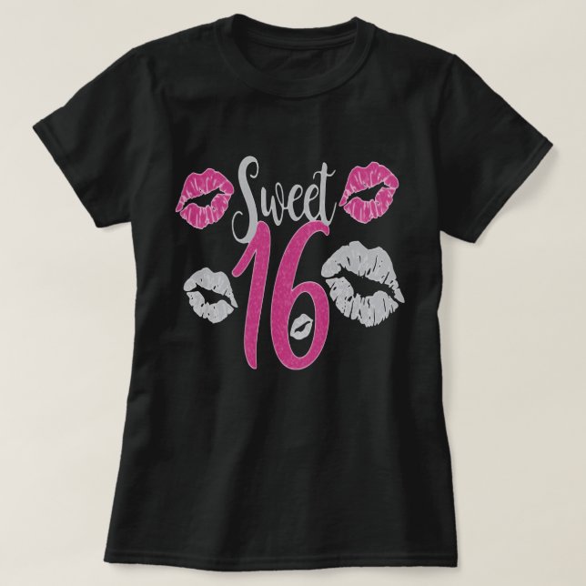 Häftig födelsedag  söta 16 t shirt (Design framsida)
