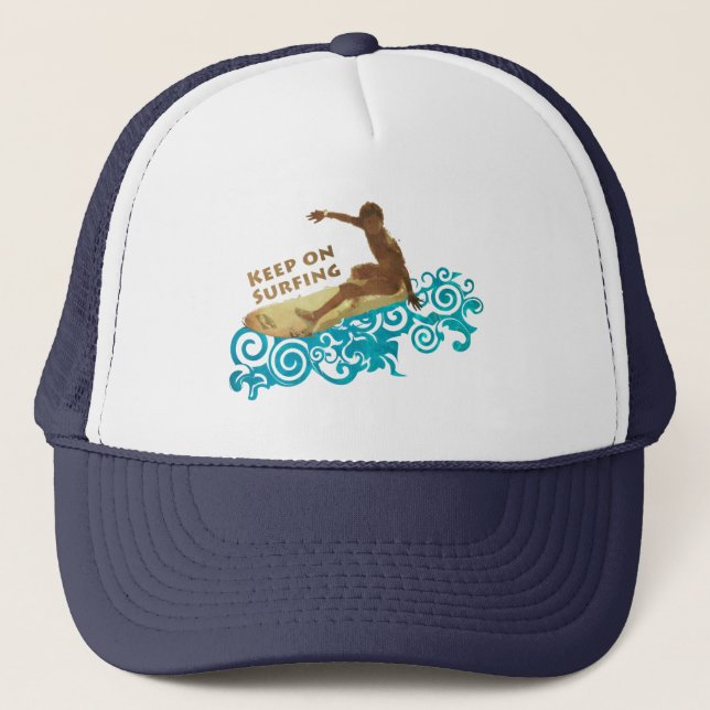 Häftig Fortsätt Surfa Sommar Surf Cap Keps (Framsida)