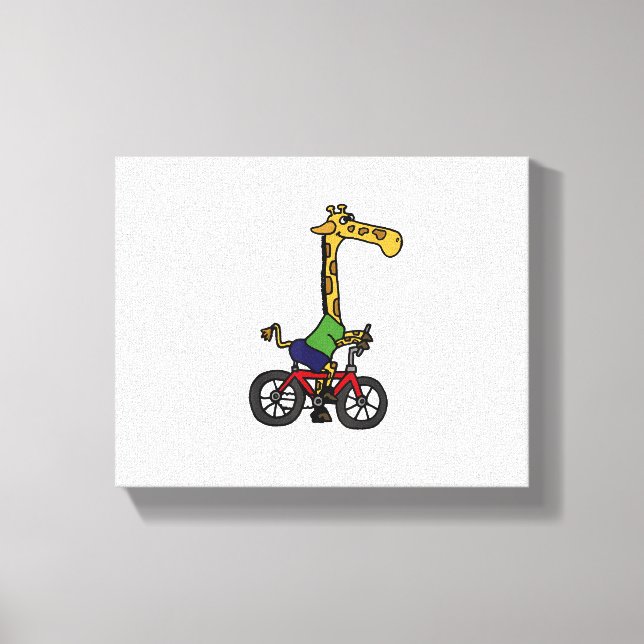 Häftig Giraff Ridandes på Cykel  Canvastryck (Framsida)