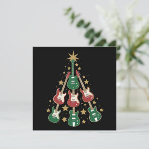 Häftig gitarr julgran gitarrälskare jul julkort
